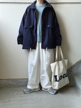 「Libra Cue（リブラ キュー）のアイテム（その他アウター）」を使った、あやたさん（レディース・152cm）の秋コーディネート