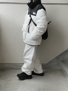 「FIRST DOWN（ファーストダウン）のアイテム（ダウンジャケット/コート）」を使った、あやたさん（レディース・152cm）の冬コーディネート