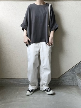 「reca（レカ）のアイテム（Tシャツ/カットソー）」を使った、あやたさん（レディース・152cm）の春コーディネート