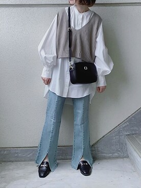 「notch.」｜「アイテム（ローファー）」を使った、あやたさん（レディース・152cm）の秋コーディネート