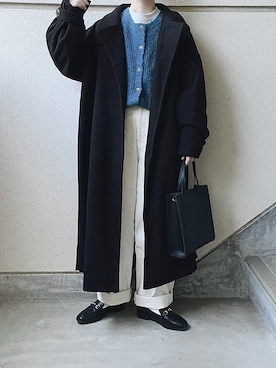 「tiptop（ティップトップ）の前後2wayニットカーディガン（カーディガン/ボレロ）」を使った、あやたさん（レディース・152cm）の秋コーディネート