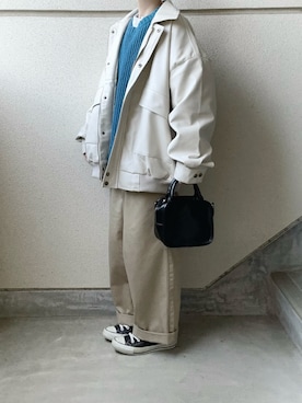 「Auntie Rosa Holiday（アンティローザホリデー）のアイテム（ニット/セーター）」を使った、あやたさん（レディース・152cm）の冬コーディネート