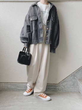 「tiptop」｜「アイテム（スウェットパンツ）」を使った、あやたさん（レディース・152cm）の春コーディネート