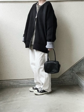 「アイテム（カーディガン/ボレロ）」を使った、あやたさん（レディース・152cm）の冬コーディネート