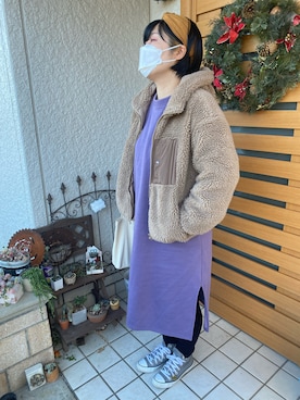 「Three Four Time（ｽﾘｰﾌｫｰﾀｲﾑ）のアイテム」を使った、chiruさん（レディース・165cm）の冬コーディネート