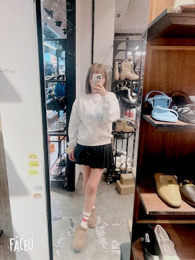 「STYLENANDA（スタイルナンダ）のアイテム（ブーツ）」を使った、張妮妮さん（レディース・167cm）の春コーディネート
