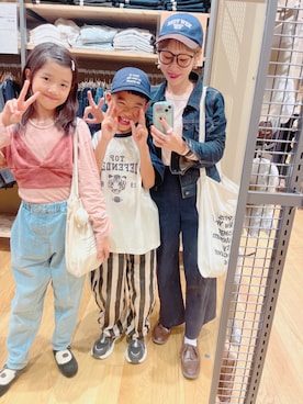 「アイテム（キャップ）」を使った、yuriaさん（キッズ・110cm）の秋コーディネート