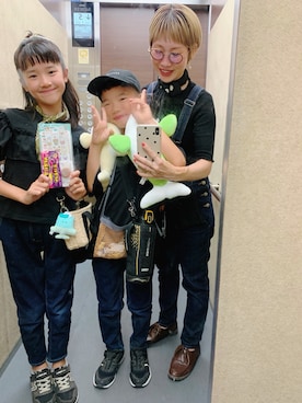 「アイテム（オールインワン・サロペット）」を使った、yuriaさん（キッズ・110cm）の秋コーディネート
