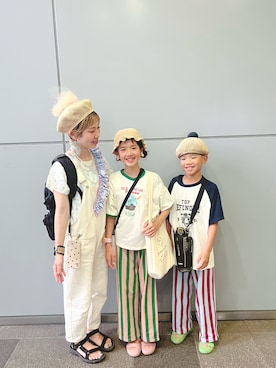 「アイテム（ハンチング/ベレー帽）」を使った、yuriaさん（キッズ・110cm）の秋コーディネート