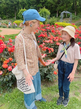 「アイテム（デニムパンツ）」を使った、yuriaさん（キッズ・110cm・10代）の夏コーディネート