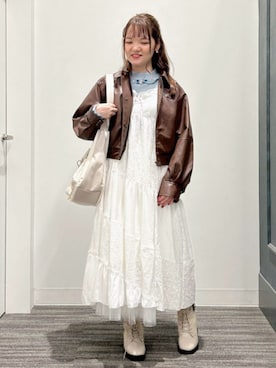 「axes femme（アクシーズファム）のアイテム（ブルゾン）」を使った、axes femmeさん（レディース・153cm）の秋コーディネート