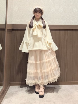 「アイテム（ダッフルコート）」を使った、axes femmeさん（レディース・150cm）の春コーディネート