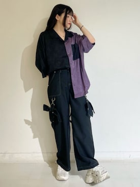 「axes femme POETIQUE（アクシーズファムポエティック）のアイテム（デニムパンツ）」を使った、axes femmeさん（レディース・157cm）の夏コーディネート