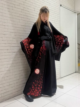 「axes femme（アクシーズファム）のベルトデザインワークブーツ（ブーツ、ブラック系）」を使った、axes femmeさん（レディース・165cm）の秋コーディネート