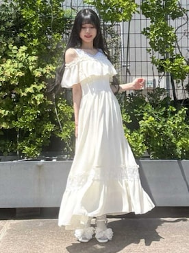 「axes femme POETIQUE（アクシーズファムポエティック）のアイテム（ワンピース/ドレス）」を使った、axes femmeさん（レディース・158cm）の夏コーディネート