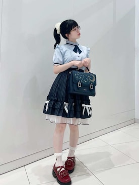 「axes femme（アクシーズファム）の苺刺繍レース透かしソックス（その他小物、ホワイト系）」を使った、axes femmeさん（レディース・165cm）の夏コーディネート