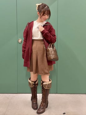 「axes femme（アクシーズファム）のアイテム（パーカー）」を使った、axes femmeさん（レディース・155cm）の秋コーディネート