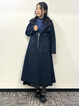 「アイテム（ダッフルコート）」を使った、axes femmeさん（レディース・156cm）の秋コーディネート