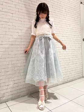「axes femme POETIQUE（アクシーズファムポエティック）のアイテム（サンダル）」を使った、axes femmeさん（レディース・153cm）の夏コーディネート