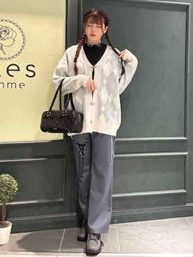 「axes femme POETIQUE（アクシーズファムポエティック）のアイテム（パンツ）」を使った、axes femmeさん（レディース・167cm）の秋コーディネート