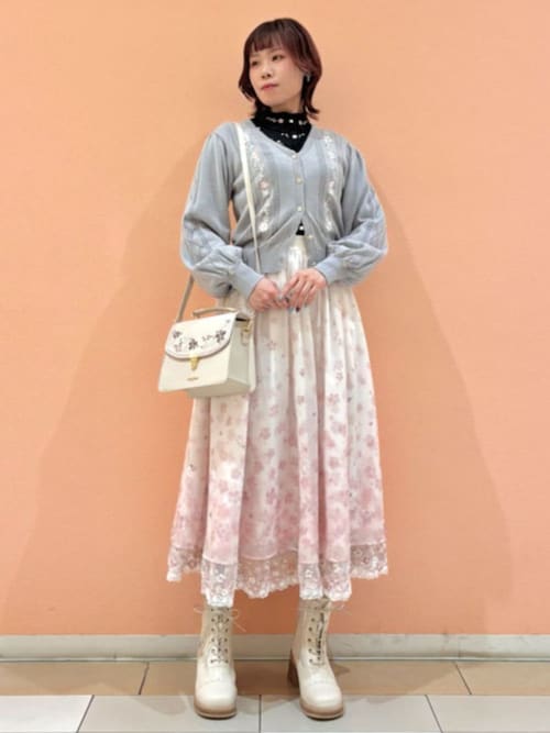 桜レース×桜柄スカート（スカート）｜axes femme（アクシーズファム