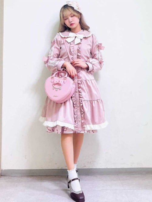 リボン柄ドールジャンスカ（ジャンパースカート）｜axes femme