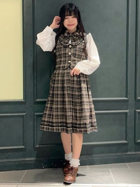 「axes femme POETIQUE（アクシーズファムポエティック）のアイテム（ベスト）」を使った、axes femmeさん（レディース・154cm）の秋コーディネート