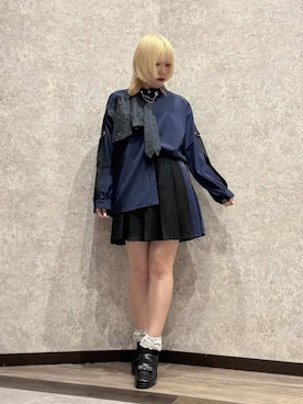「axes femme（アクシーズファム）の【セットアップ対応】ジャカードパンツ（その他パンツ、ブルー系）」を使った、axes femmeさん（レディース・165cm）の夏コーディネート