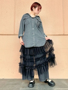 「axes femme（アクシーズファム）のアイテム（デニムパンツ）」を使った、axes femmeさん（レディース・165cm）の秋コーディネート