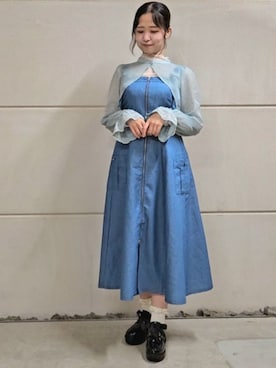 「アイテム（ジャンパースカート）」を使った、axes femmeさん（レディース・163cm）の夏コーディネート