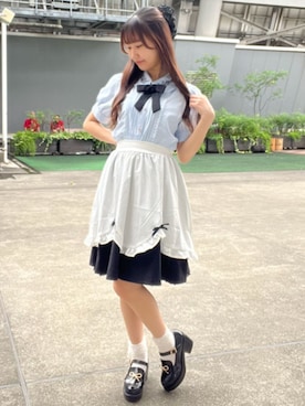 「axes femme POETIQUE（アクシーズファムポエティック）のアイテム（ローファー）」を使った、axes femmeさん（レディース・160cm）の夏コーディネート