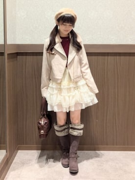 「アイテム（ダッフルコート）」を使った、axes femmeさん（レディース・150cm）の秋コーディネート