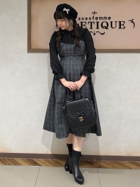 「axes femme POETIQUE（アクシーズファムポエティック）のアイテム（帽子）」を使った、axes femmeさん（レディース・169cm）の秋コーディネート