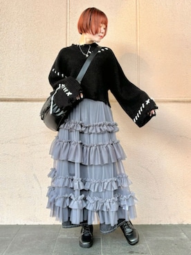 「axes femme（アクシーズファム）のアイテム（デニムパンツ）」を使った、axes femmeさん（レディース・165cm）の秋コーディネート