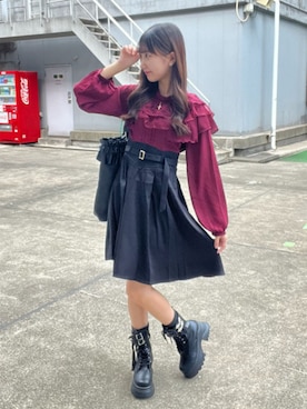 「axes femme POETIQUE（アクシーズファムポエティック）のアイテム（トートバッグ）」を使った、axes femmeさん（レディース・160cm）の秋コーディネート