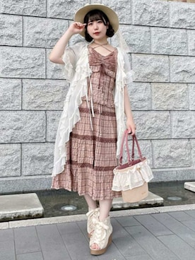 「アイテム（カーディガン/ボレロ）」を使った、axes femmeさん（レディース・155cm）の夏コーディネート