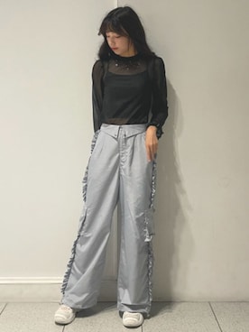 「axes femme POETIQUE（アクシーズファムポエティック）のアイテム（スニーカー）」を使った、axes femmeさん（レディース・167cm）の秋コーディネート