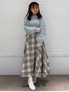 「axes femme POETIQUE（アクシーズファムポエティック）のアイテム（ブーツ）」を使った、axes femmeさん（レディース・150cm）の秋コーディネート