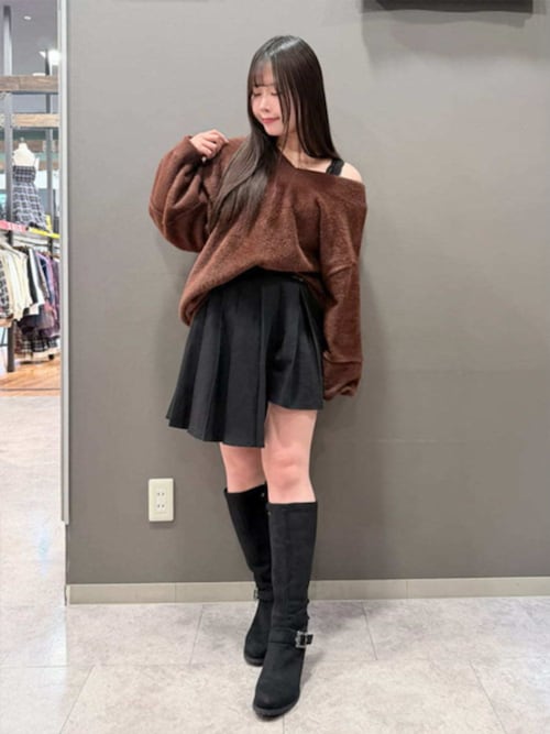 セール】ファー付スエードロングブーツ（ブーツ）｜axes femme