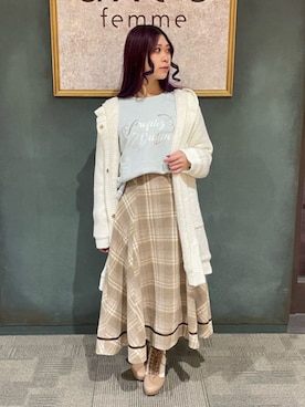 「axes femme（アクシーズファム）のアイテム（その他アウター）」を使った、axes femmeさん（レディース・155cm）の冬コーディネート