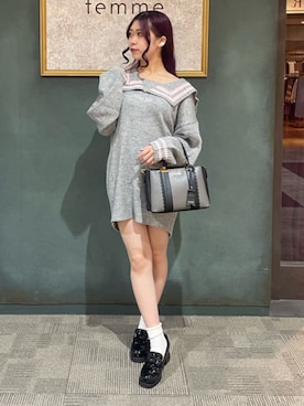 「axes femme（アクシーズファム）のアイテム（ローファー）」を使った、axes femmeさん（レディース・155cm）の秋コーディネート