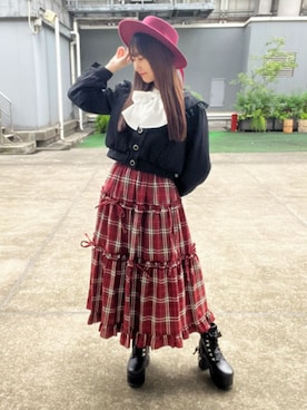 「axes femme POETIQUE（アクシーズファムポエティック）のアイテム（帽子）」を使った、axes femmeさん（レディース・160cm）の秋コーディネート