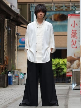 「AXES-X（アクシーズエックス）のアイテム（パンツ）」を使った、axes femmeさん（メンズ・172cm）の夏コーディネート