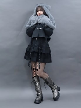 「アイテム（ダッフルコート）」を使った、axes femmeさん（レディース・163cm）の秋コーディネート