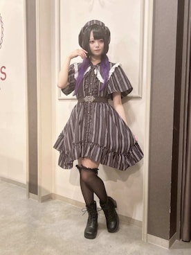 「axes femme（アクシーズファム）のチュールレースアップブーツ（ブーツ、ブラック系）」を使った、axes femmeさん（レディース・165cm）の夏コーディネート