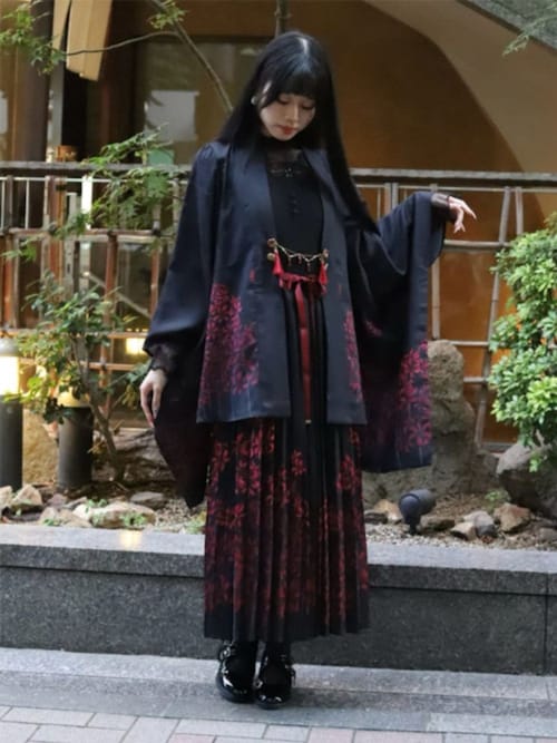 彼岸花柄プリーツジャンスカ（ワンピース）｜axes femme（アクシーズ