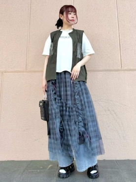 「axes femme（アクシーズファム）のアイテム（デニムパンツ）」を使った、axes femmeさん（レディース・165cm）の夏コーディネート
