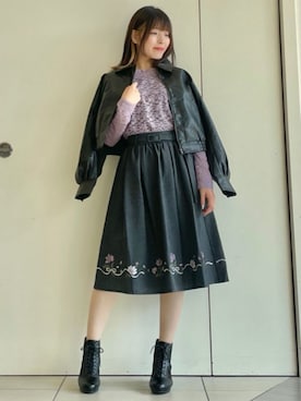 「axes femme（アクシーズファム）のアイテム（ブルゾン）」を使った、axes femmeさん（レディース・161cm）の秋コーディネート