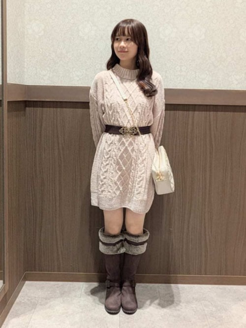 アルベロベロ 総柄 シースルー チュニック F ラメ×ベロアモールチュニック（チュニック）｜axes femme（アクシーズ