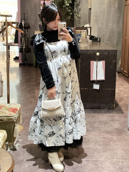 【未使用タグ付】RoseMuse リボン柄ワンピース ribbon pattern pleated dress – BUNNY APARTMENT